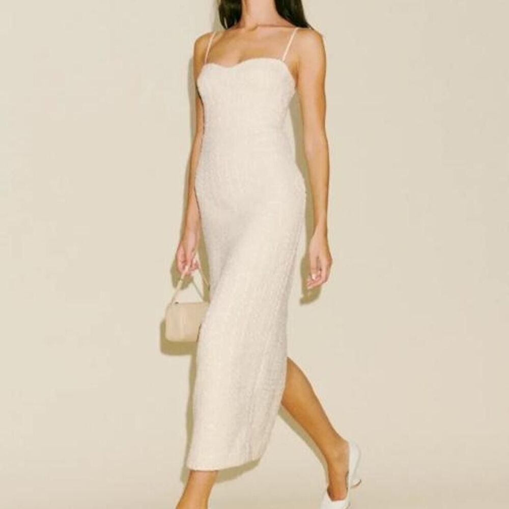 Reformation Women's White and Cream Dress